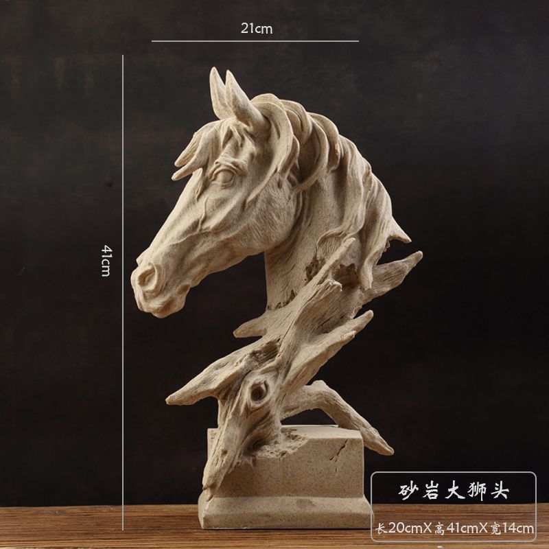 Resin Animal Statue Sculpture Ornament Collectible Figurine Craft Furnishing for Home D¨¦cor Lion Eagle Wolf Gold Decor