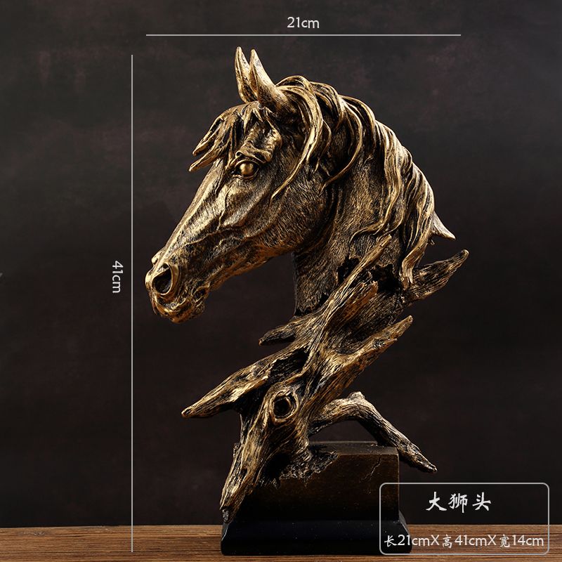 Resin Animal Statue Sculpture Ornament Collectible Figurine Craft Furnishing for Home D¨¦cor Lion Eagle Wolf Gold Decor