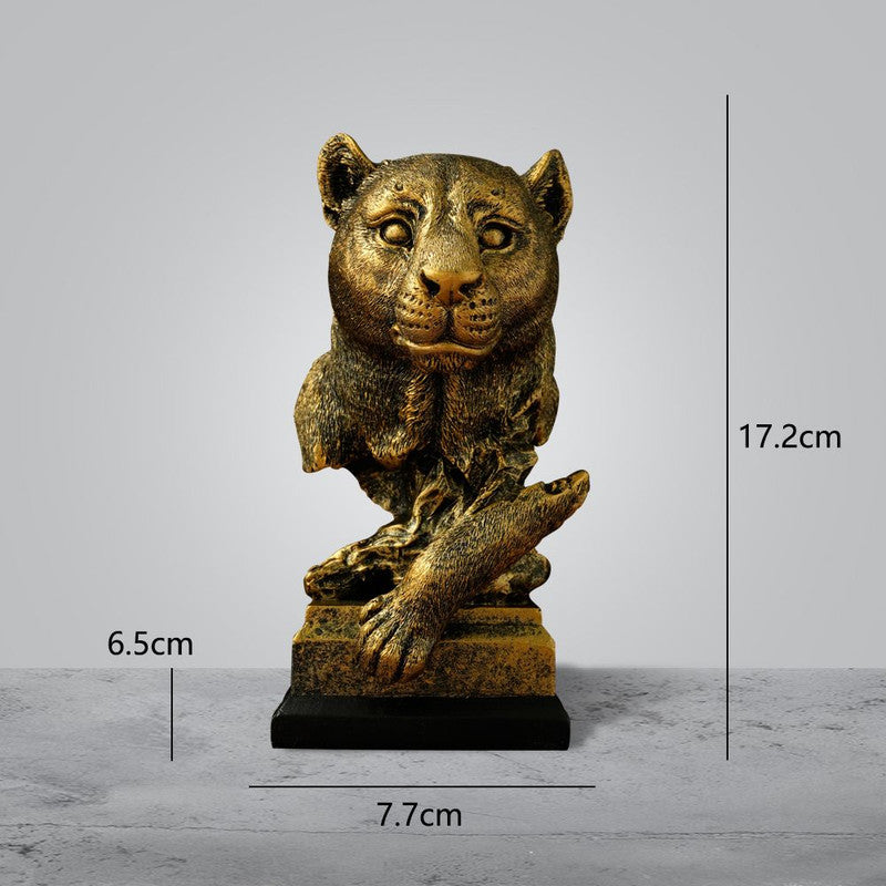 Resin Animal Statue Sculpture Ornament Collectible Figurine Craft Furnishing for Home D¨¦cor Lion Eagle Wolf Gold Decor