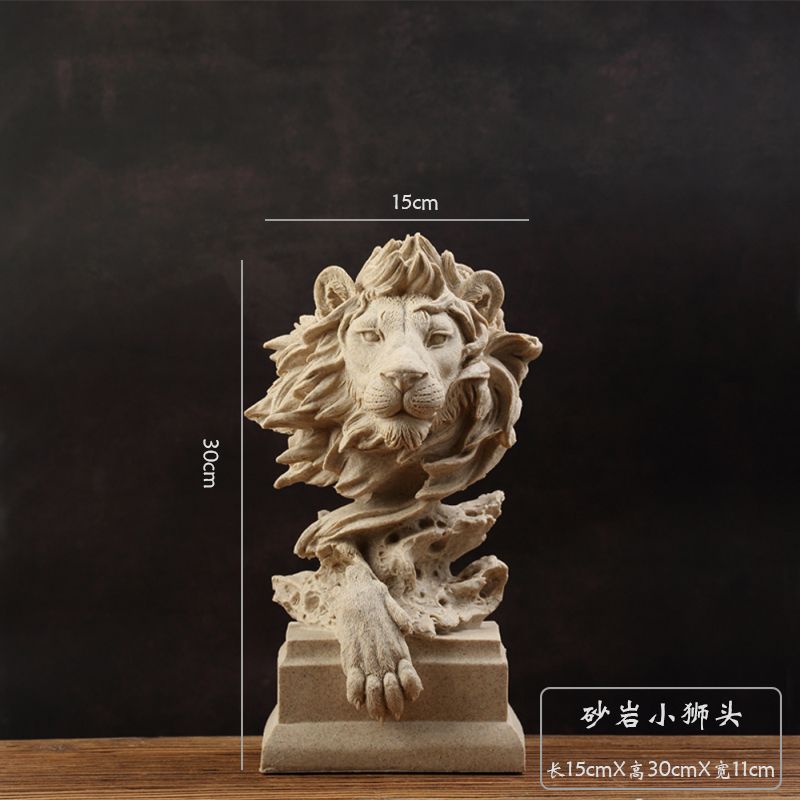 Resin Animal Statue Sculpture Ornament Collectible Figurine Craft Furnishing for Home D¨¦cor Lion Eagle Wolf Gold Decor