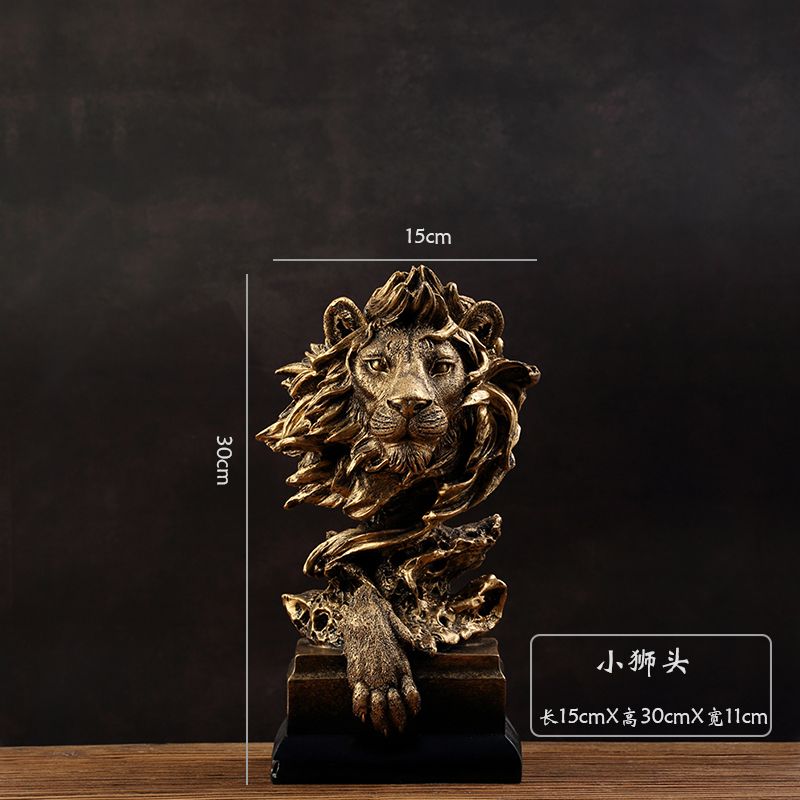 Resin Animal Statue Sculpture Ornament Collectible Figurine Craft Furnishing for Home D¨¦cor Lion Eagle Wolf Gold Decor