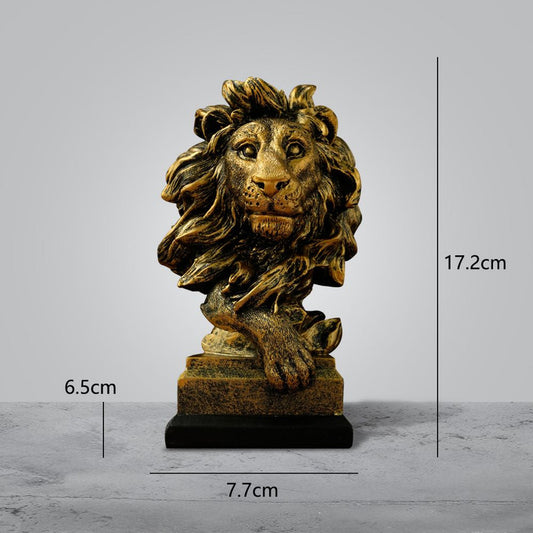 Resin Animal Statue Sculpture Ornament Collectible Figurine Craft Furnishing for Home D¨¦cor Lion Eagle Wolf Gold Decor