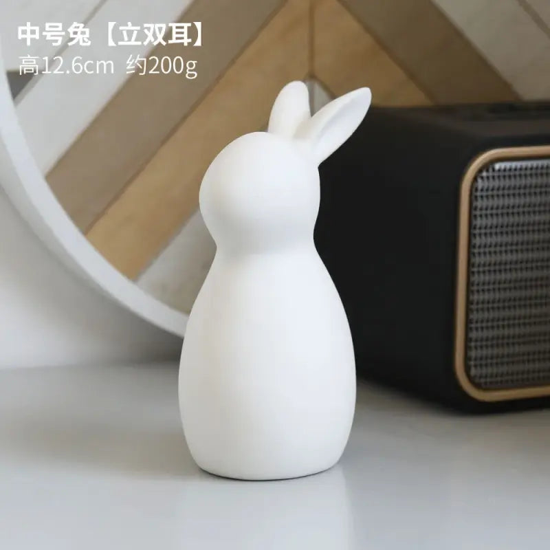 Animal Cartoon Toy Model White Rabbit Character Figurines For Home Party Festival Decor home decoration statue