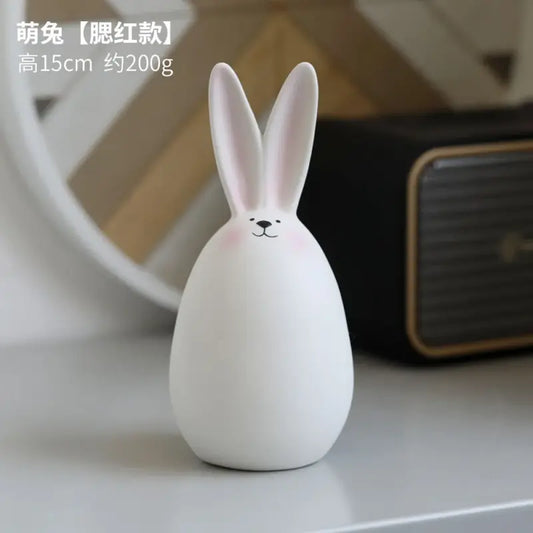 Animal Cartoon Toy Model White Rabbit Character Figurines For Home Party Festival Decor home decoration statue