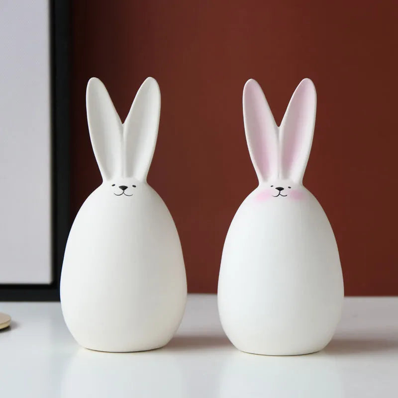 Animal Cartoon Toy Model White Rabbit Character Figurines For Home Party Festival Decor home decoration statue