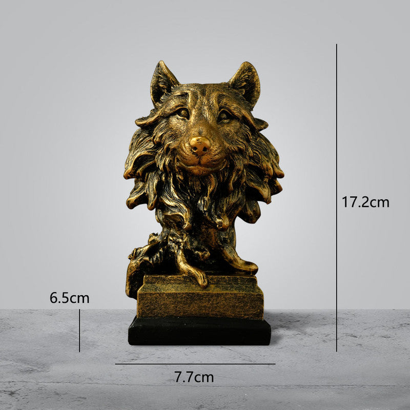 Resin Animal Statue Sculpture Ornament Collectible Figurine Craft Furnishing for Home D¨¦cor Lion Eagle Wolf Gold Decor